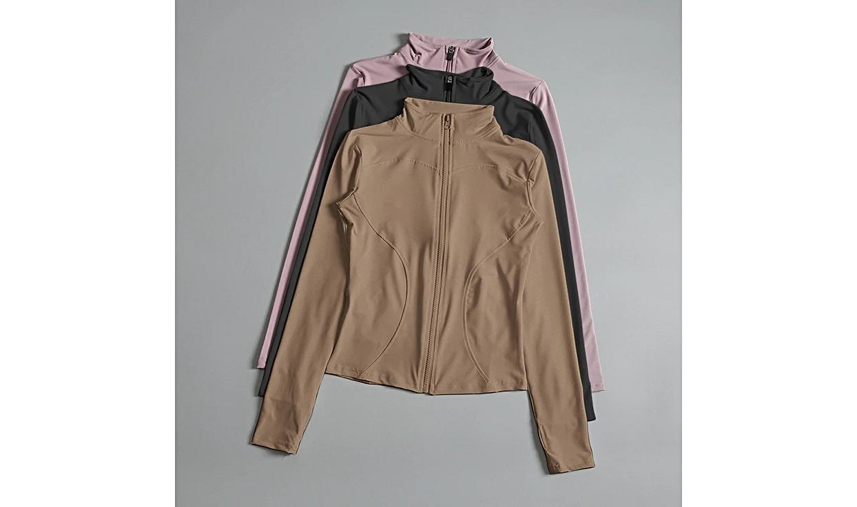 Women Zip Fitness Yoga Shirt Long Sleeve Sports Jacket Gym Top Activewear Running Coats Workout Clothes Woman